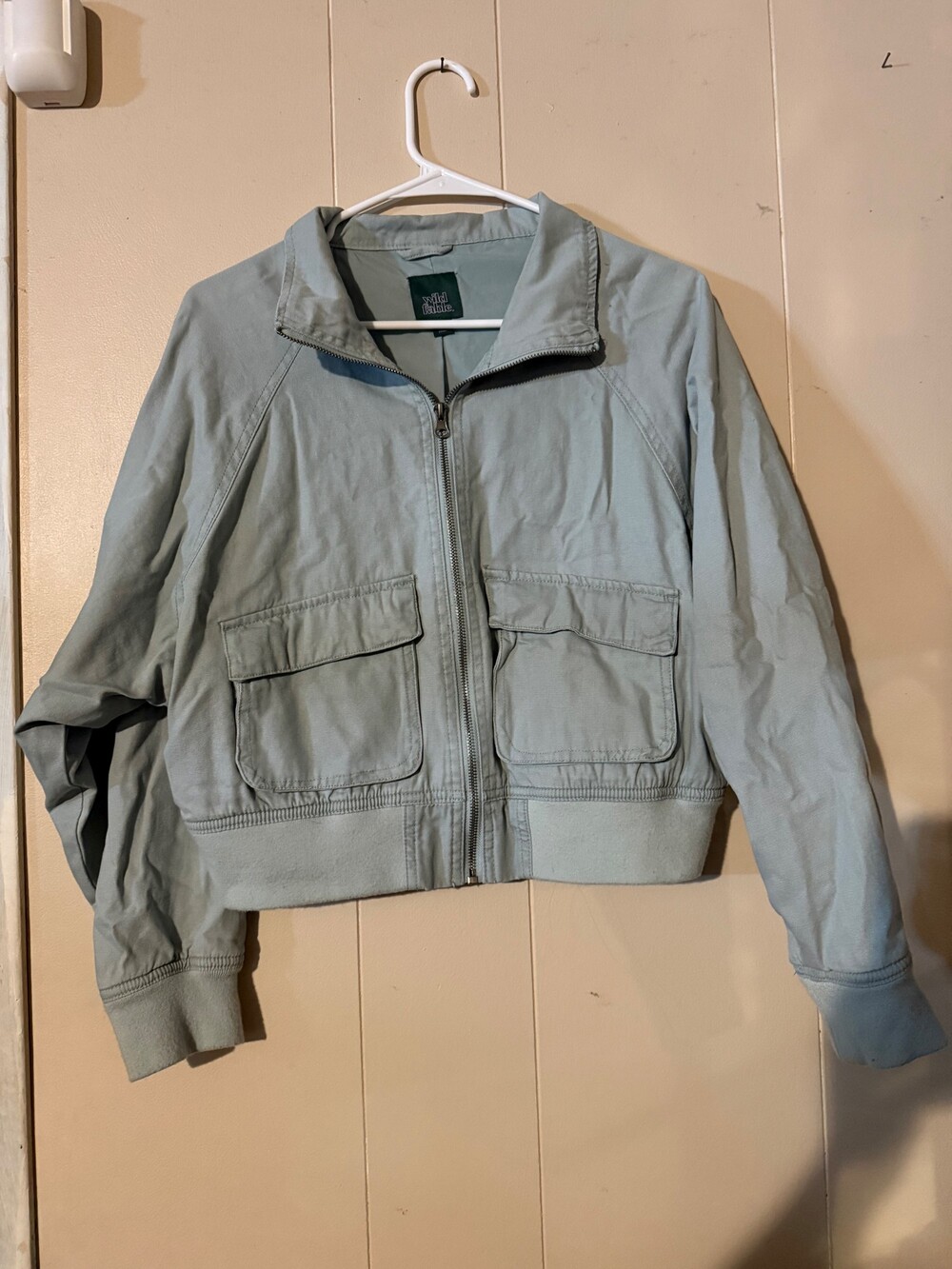Wild Fable Cropped Jacket Size M Light Blue Green